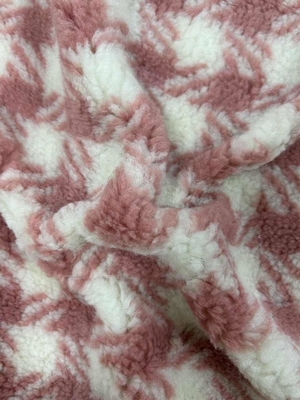 Jacquard 100% de poliéster de tejido Sherpa Falsos 150 cm ajustable 400GSM