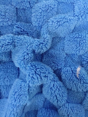 150 cm-170 cm Veludo de algodón a cuadros de doble cara de color azul profundo de jacquard reciclado