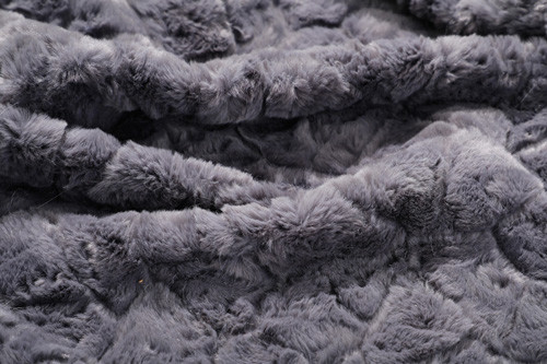 Poliéster el 150cm de la tela del modelo de Grey Solid Faux Fur Rabbit