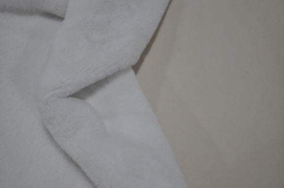 Tela de lana polar de pelo de conejo sólido Tela de lana unida 450gsm