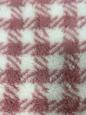 Jacquard 100% de poliéster de tejido Sherpa Falsos 150 cm ajustable 400GSM