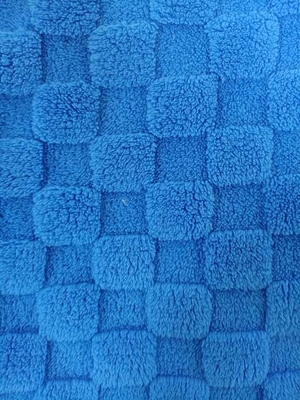 150 cm-170 cm Veludo de algodón a cuadros de doble cara de color azul profundo de jacquard reciclado